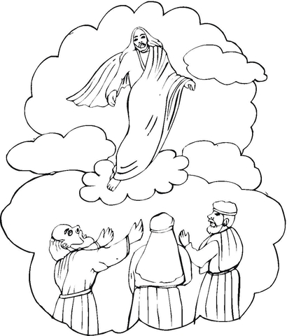 Jesus Christ Ascension Coloring Page